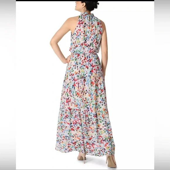 Julia Jordan Mock Neck Tiered Halter Maxi Dress | Size 12 - Picture 2 of 10